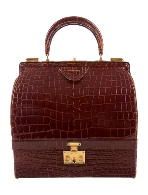 vintage Hermes crocodile handbag